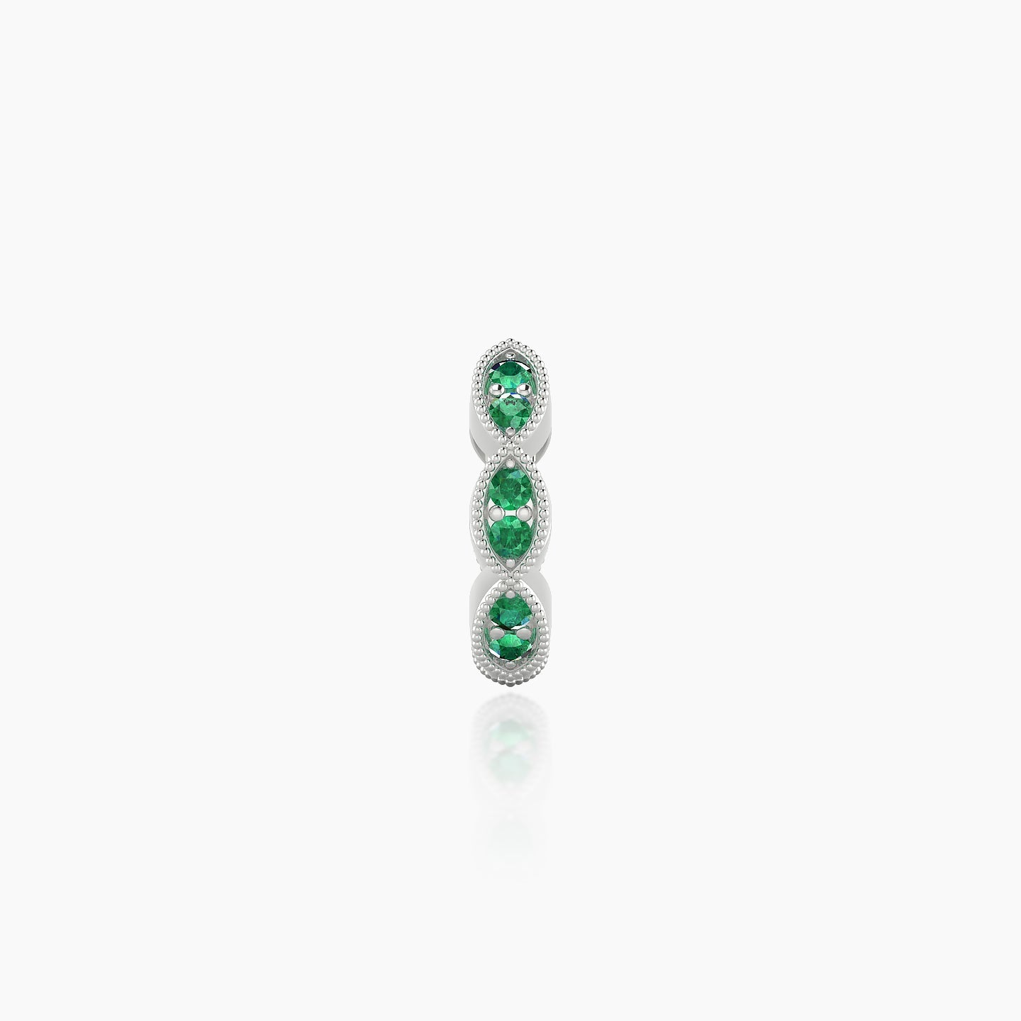 Bellona | 18k White Gold 6.5 mm Emerald Hoop Piercing