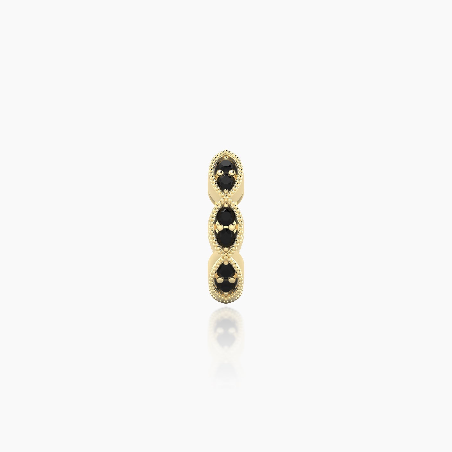 Bellona | 18k Yellow Gold 6.5 mm Black Diamond Hoop Piercing