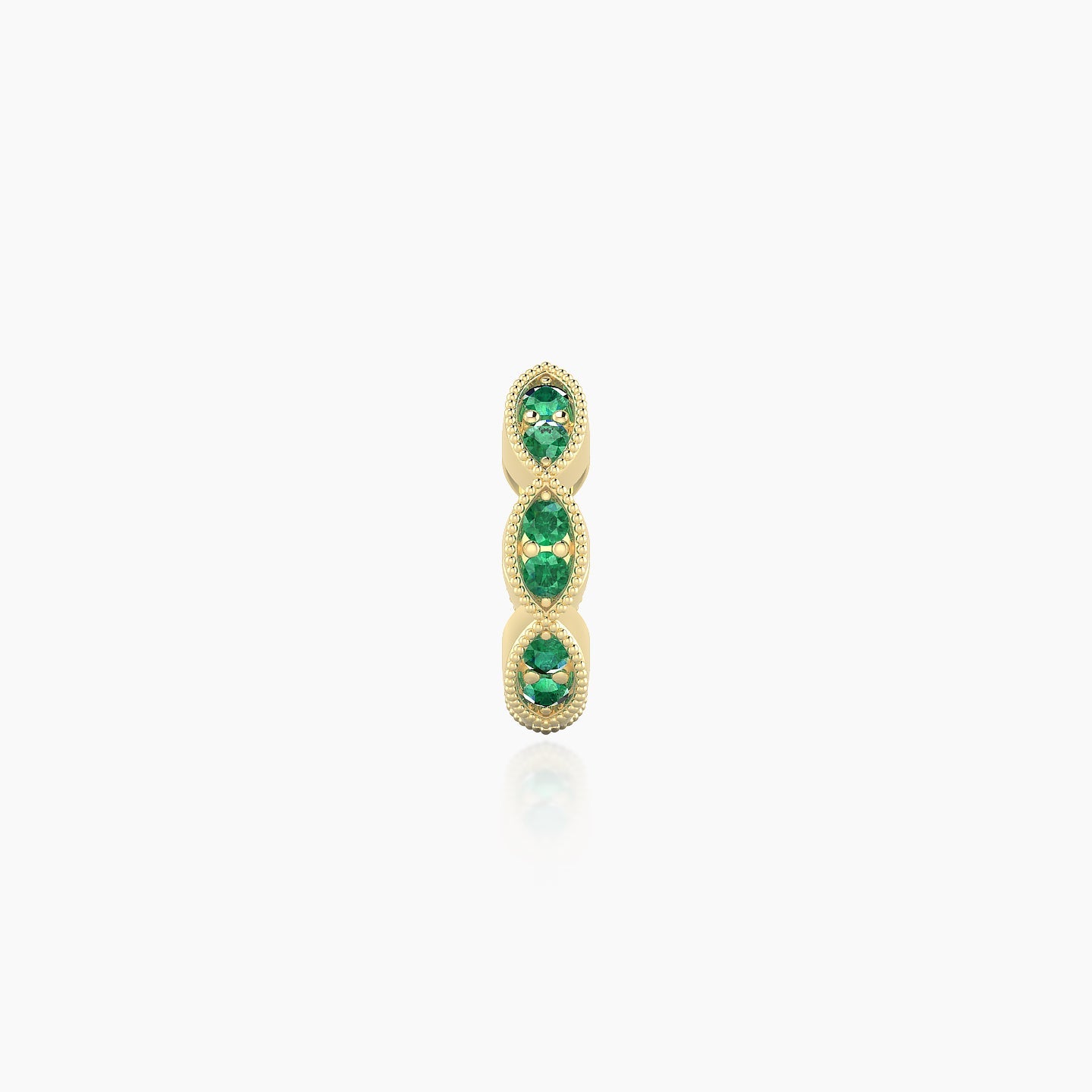 Bellona | 18k Yellow Gold 6.5 mm Emerald Hoop Piercing