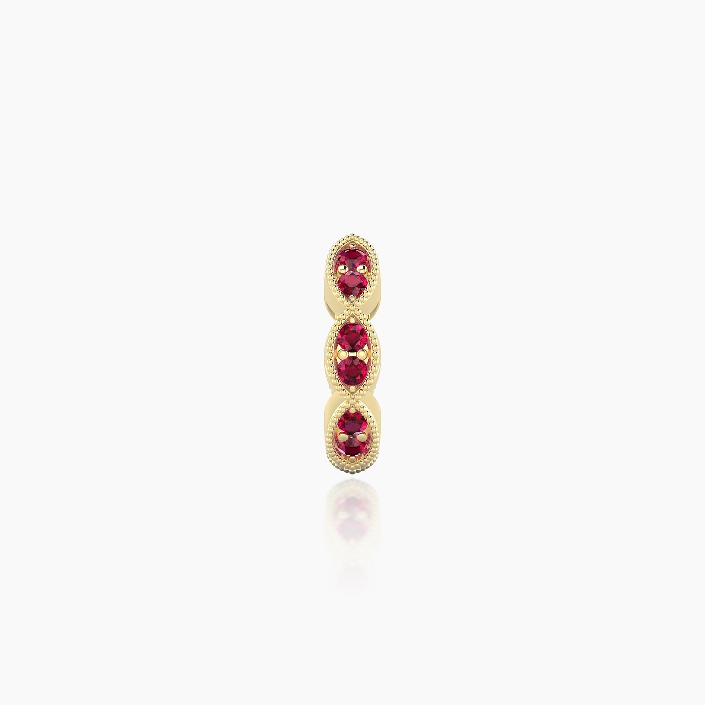 Bellona | 18k Yellow Gold 6.5 mm Ruby Hoop Piercing