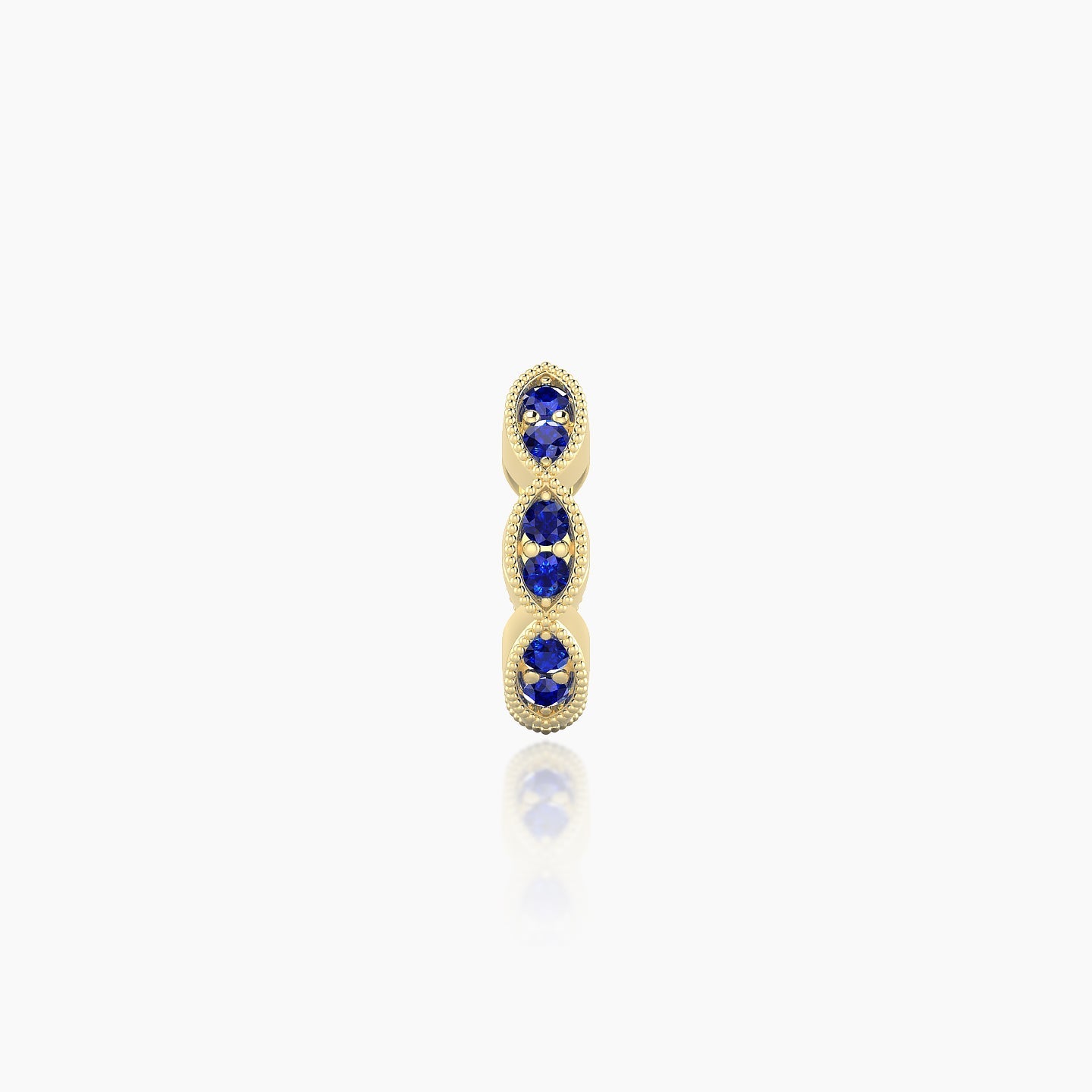 Bellona | 18k Yellow Gold 6.5 mm Sapphire Hoop Piercing