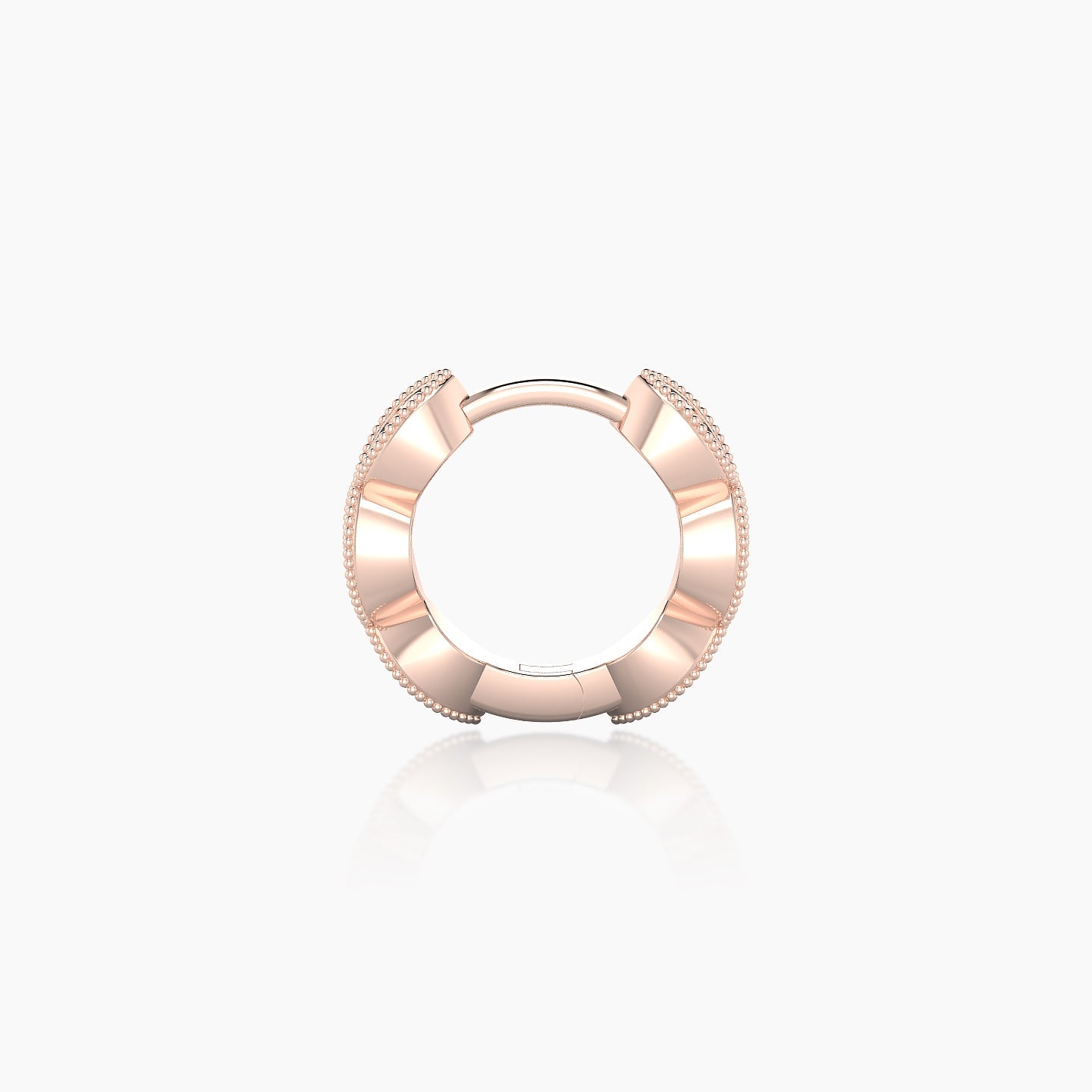 Bellona | 18k Rose Gold 6.5 mm Black Diamond Hoop Piercing