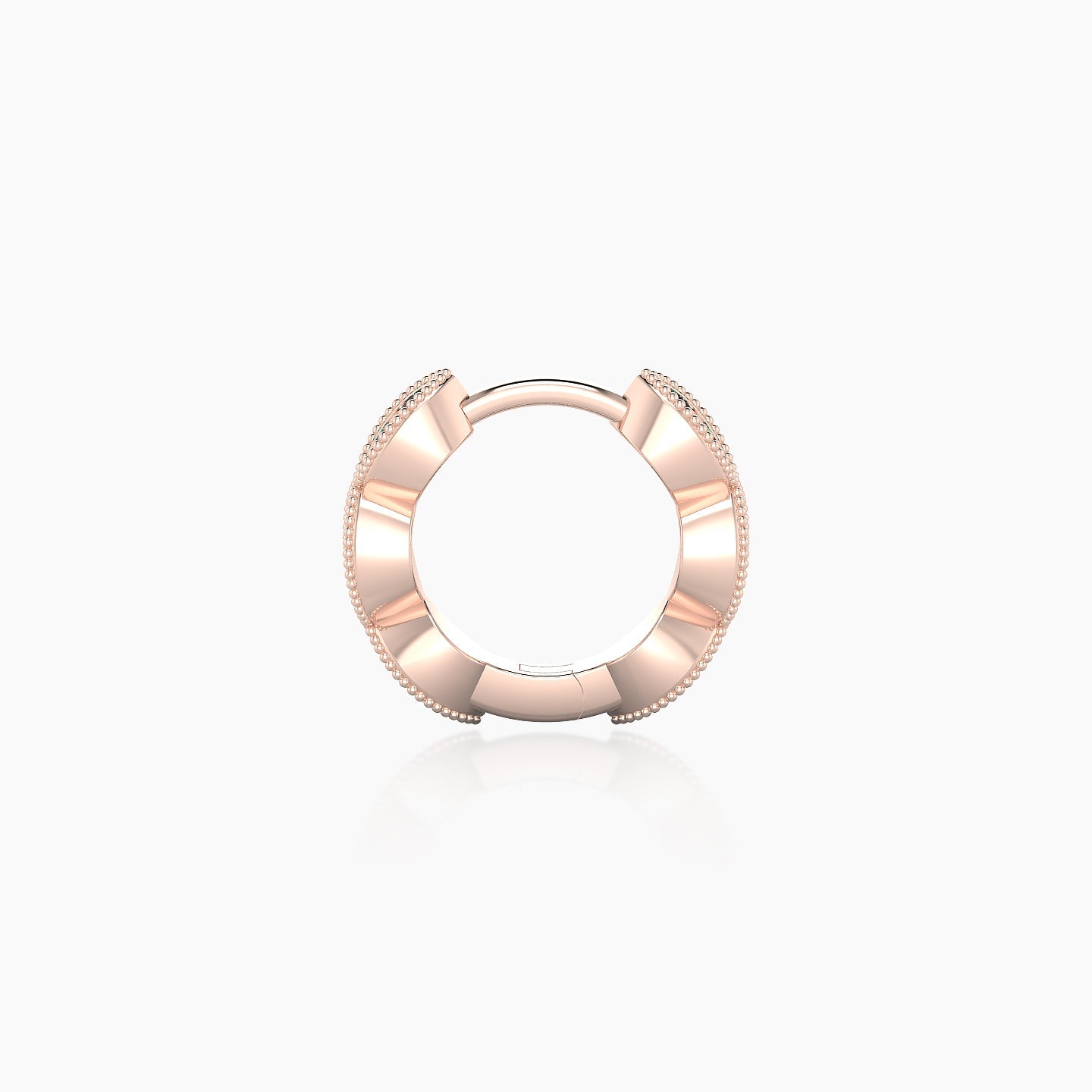 Bellona | 18k Rose Gold 6.5 mm Emerald Hoop Piercing