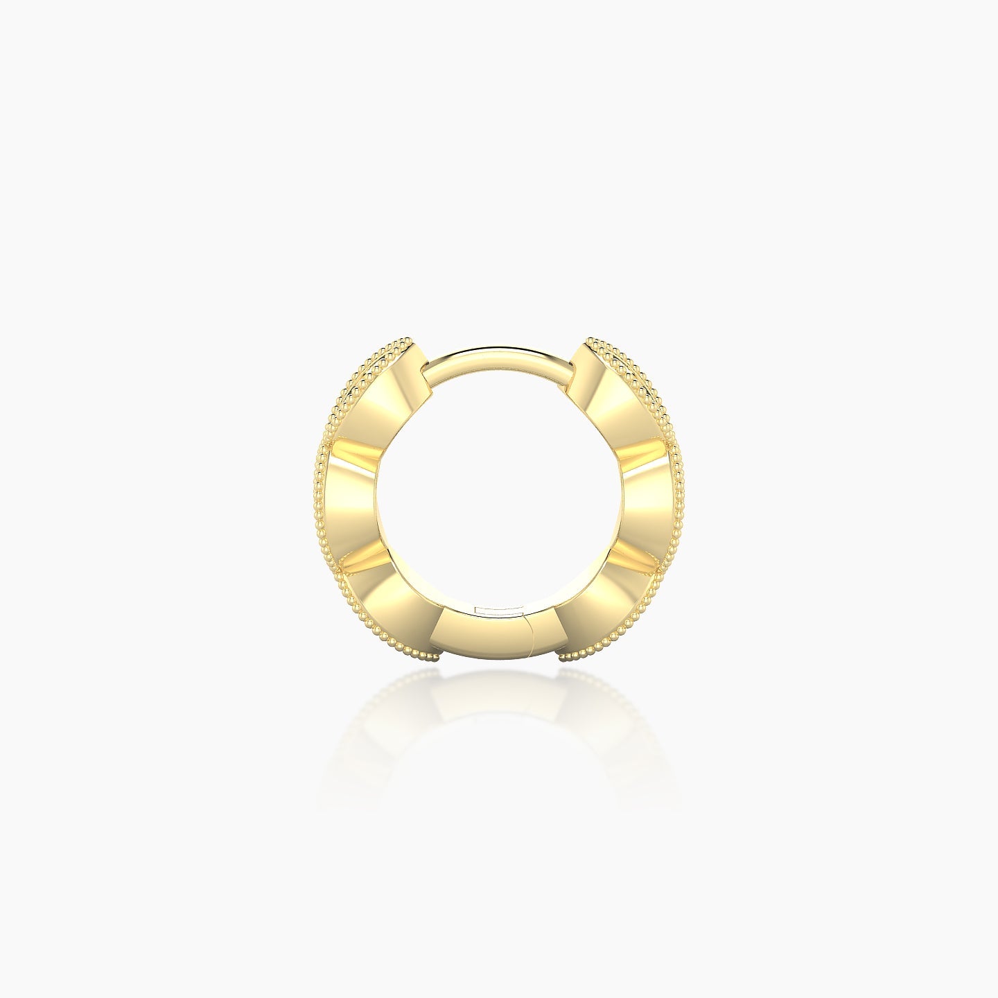 Bellona | 18k Yellow Gold 6.5 mm Black Diamond Hoop Piercing