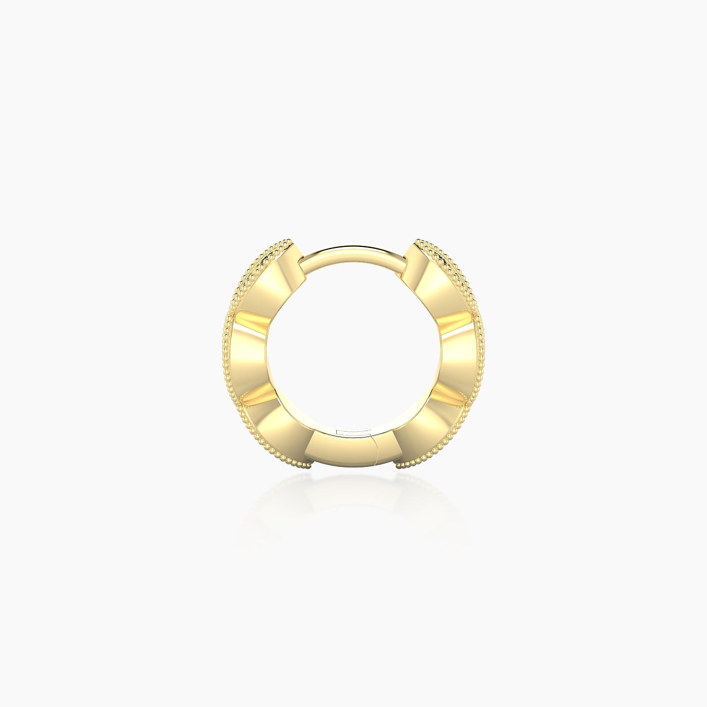 Bellona | 18k Yellow Gold 6.5 mm Emerald Hoop Piercing