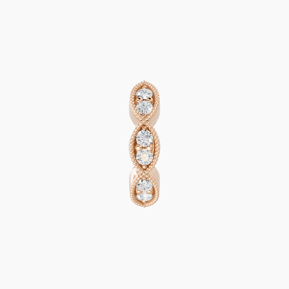 Bellona | 18k Rose Gold 6.5 mm Diamond Nose Ring Piercing