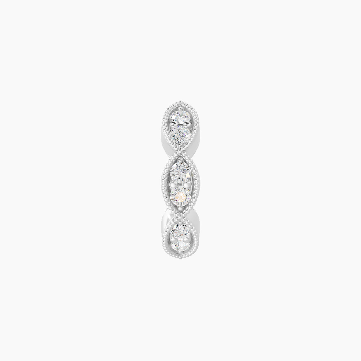Bellona | 18k White Gold 6.5 mm Diamond Nose Ring Piercing