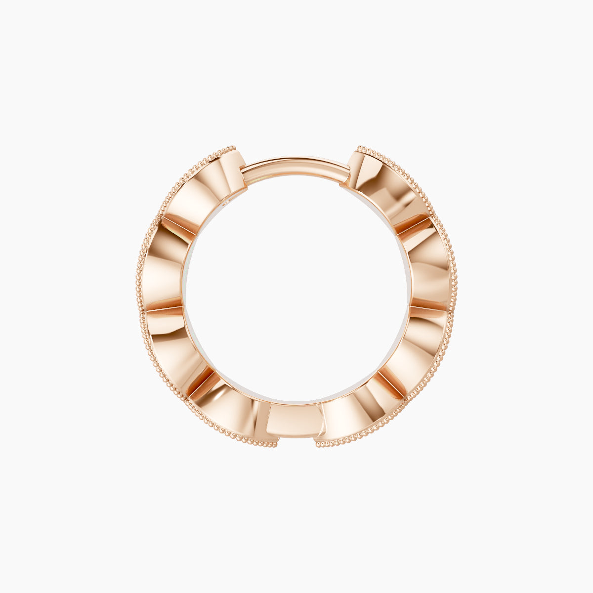Bellona | 18k Rose Gold 8 mm Black Diamond Hoop Piercing