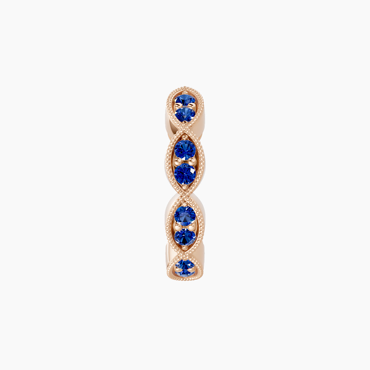 Bellona | 18k Rose Gold 8 mm Sapphire Hoop Piercing