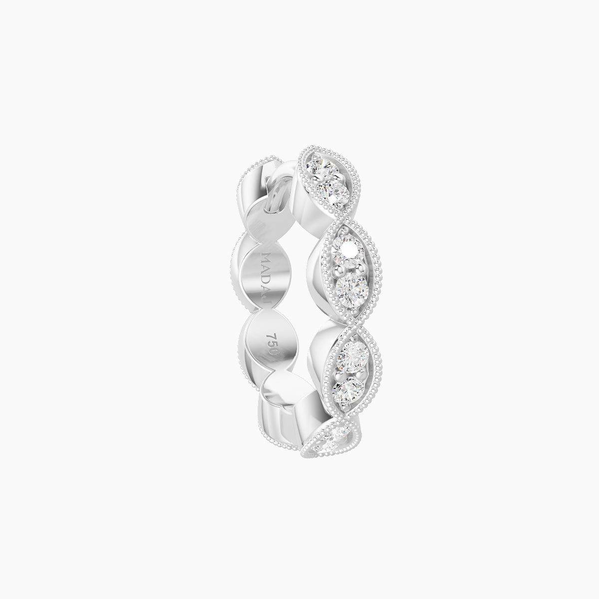 Bellona | 18k White Gold 8 mm Diamond Hoop Piercing