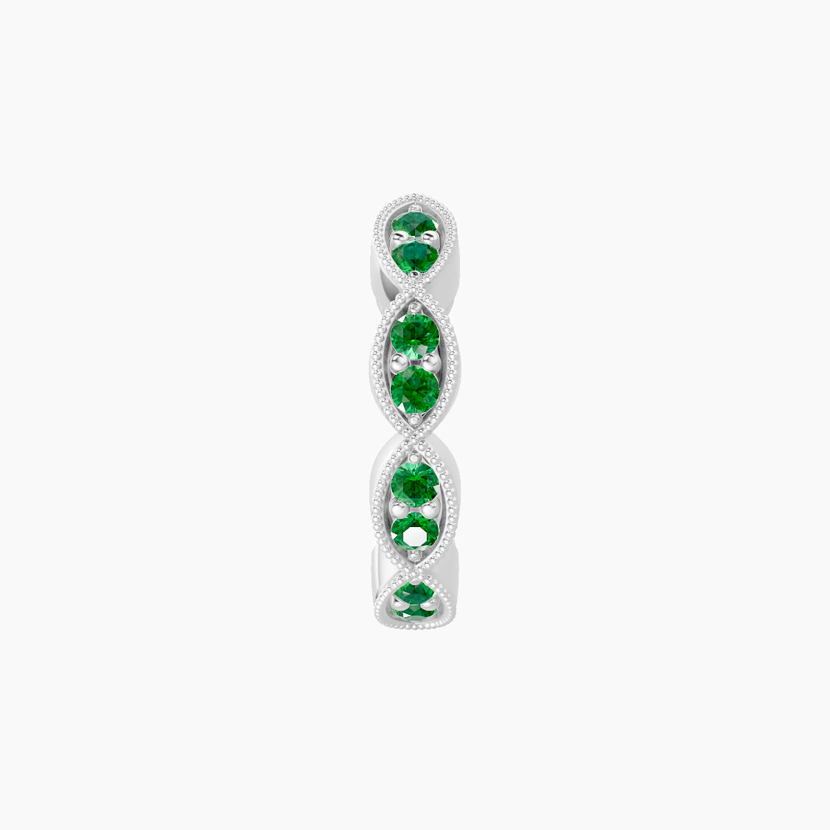 Bellona | 18k White Gold 8 mm Emerald Hoop Piercing