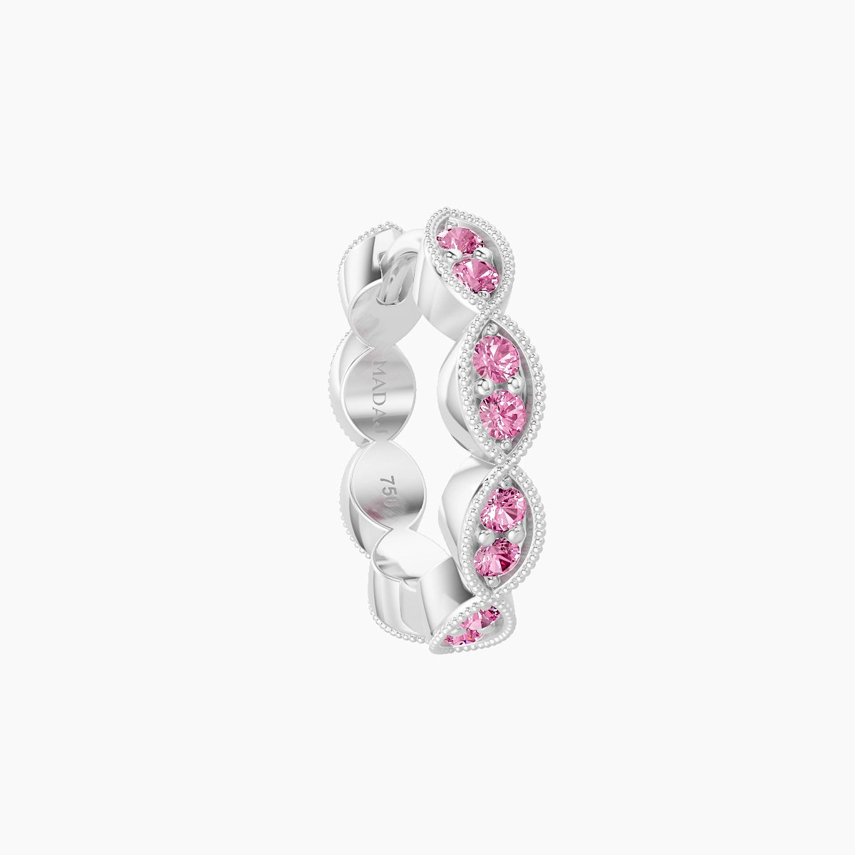 Bellona | 18k White Gold 8 mm Pink Sapphire Hoop Piercing
