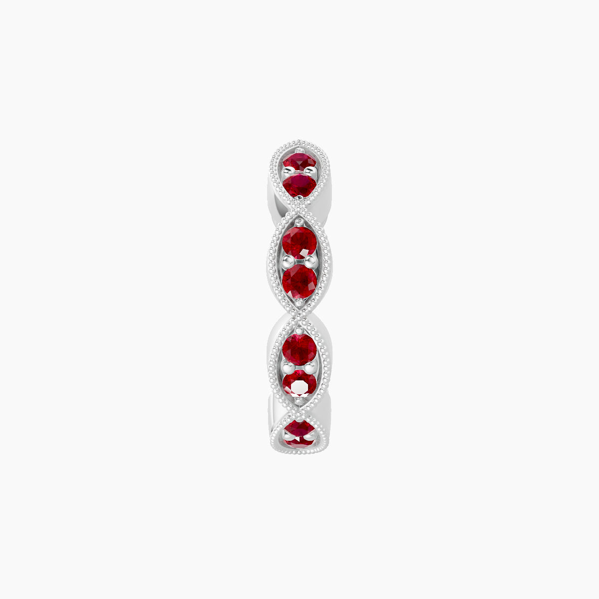 Bellona | 18k White Gold 8 mm Ruby Hoop Piercing