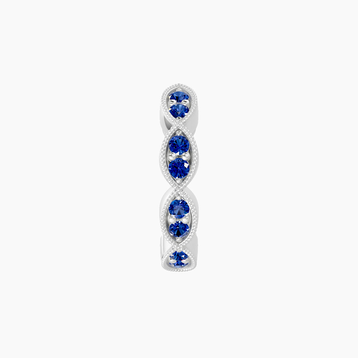 Bellona | 18k White Gold 8 mm Sapphire Hoop Piercing