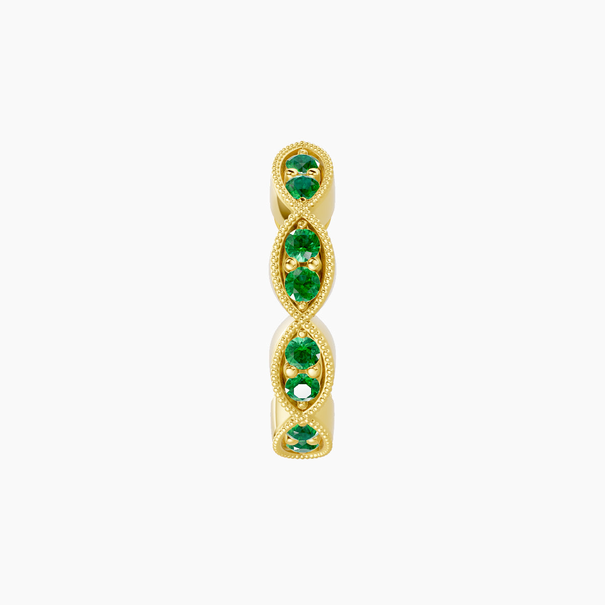 Bellona | 18k Yellow Gold 8 mm Emerald Hoop Piercing