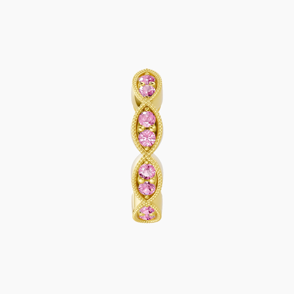 Bellona | 18k Yellow Gold 8 mm Pink Sapphire Hoop Piercing