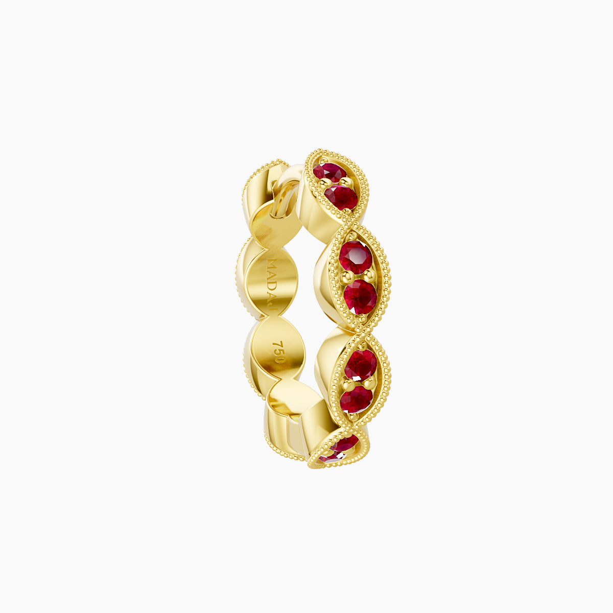 Bellona | 18k Yellow Gold 8 mm Ruby Hoop Piercing