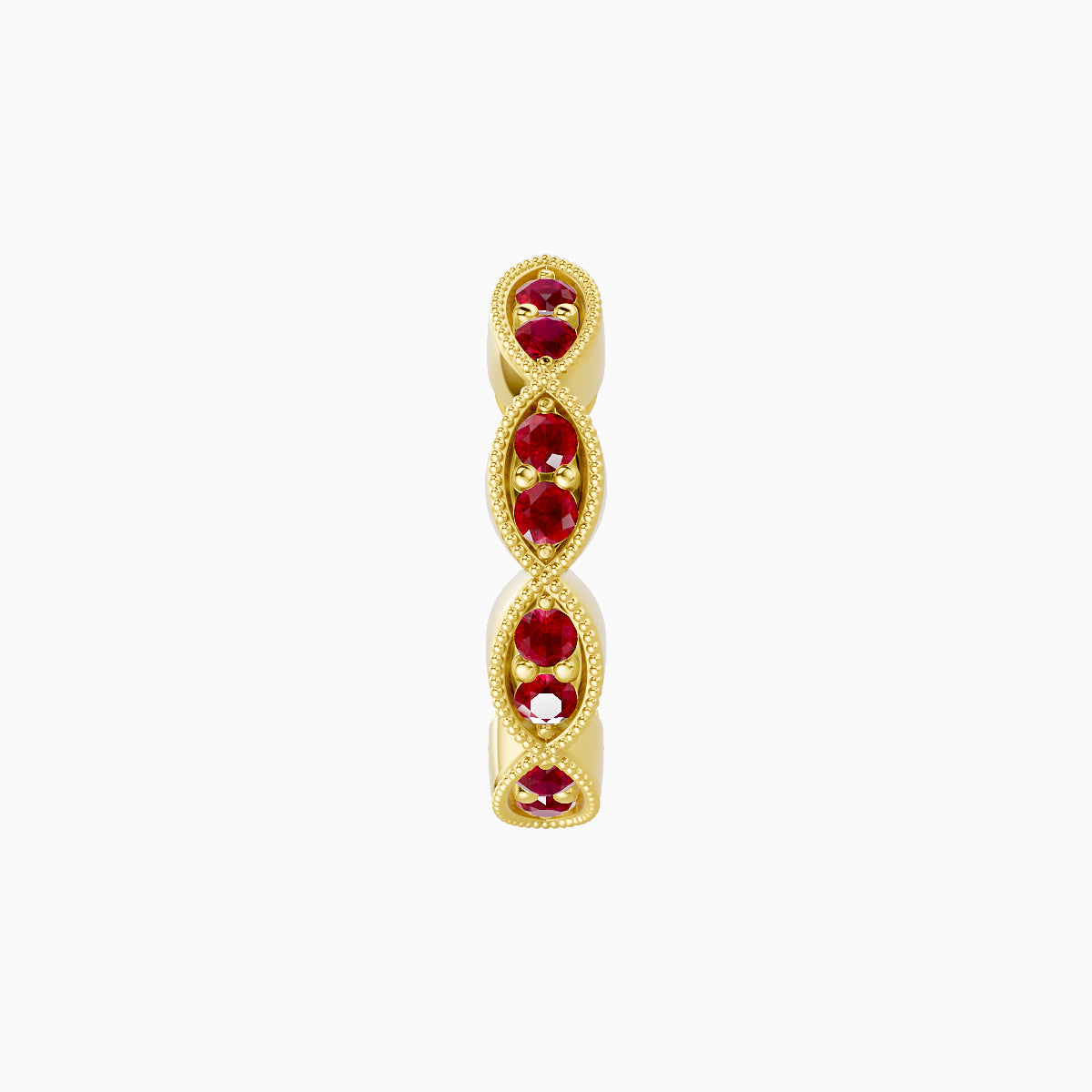 Bellona | 18k Yellow Gold 8 mm Ruby Hoop Piercing