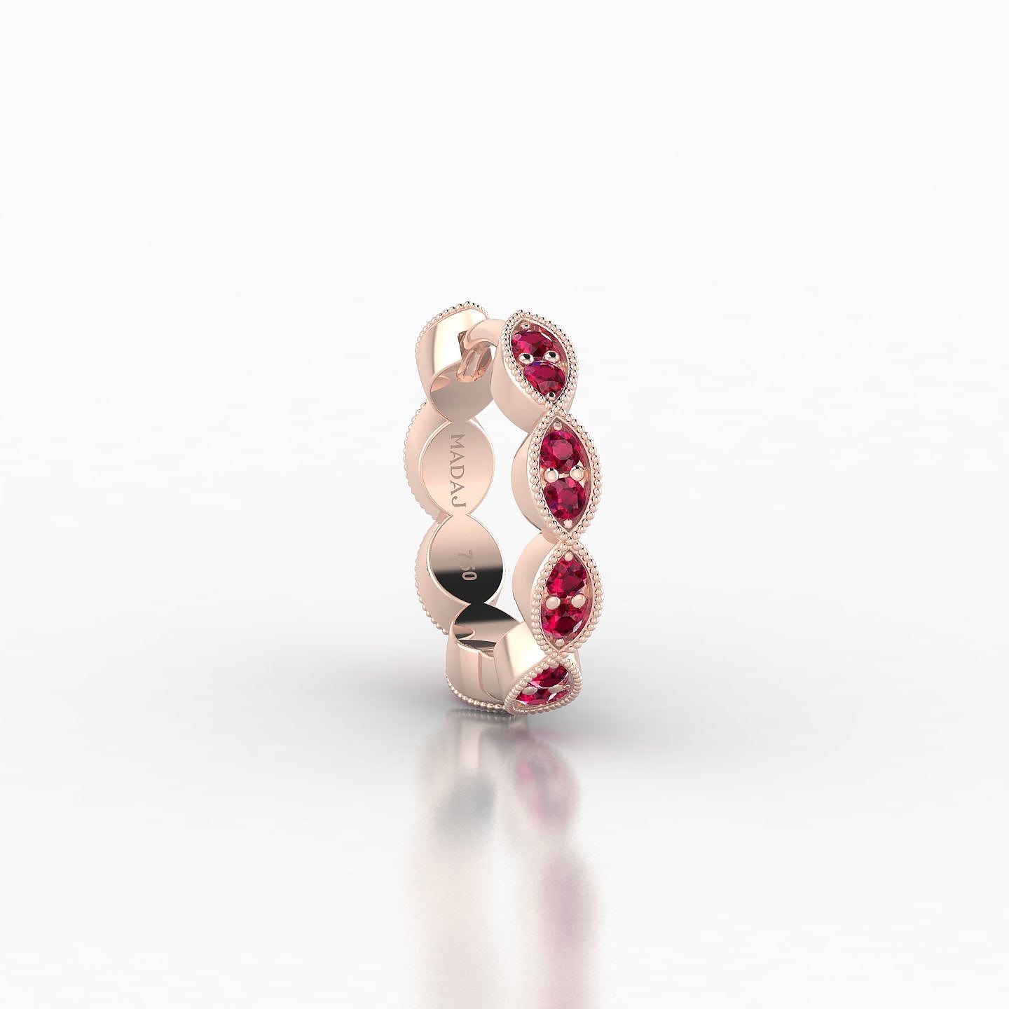 Bellona | 18k Rose Gold 8 mm Ruby Hoop Piercing