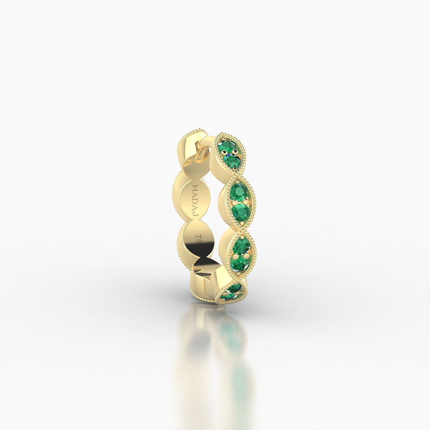 Bellona | 18k Yellow Gold 8 mm Emerald Hoop Piercing