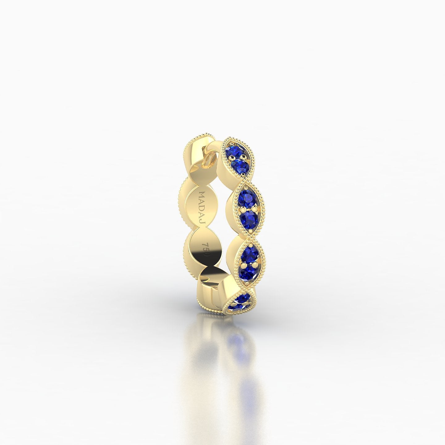 Bellona | 18k Yellow Gold 8 mm Sapphire Hoop Piercing