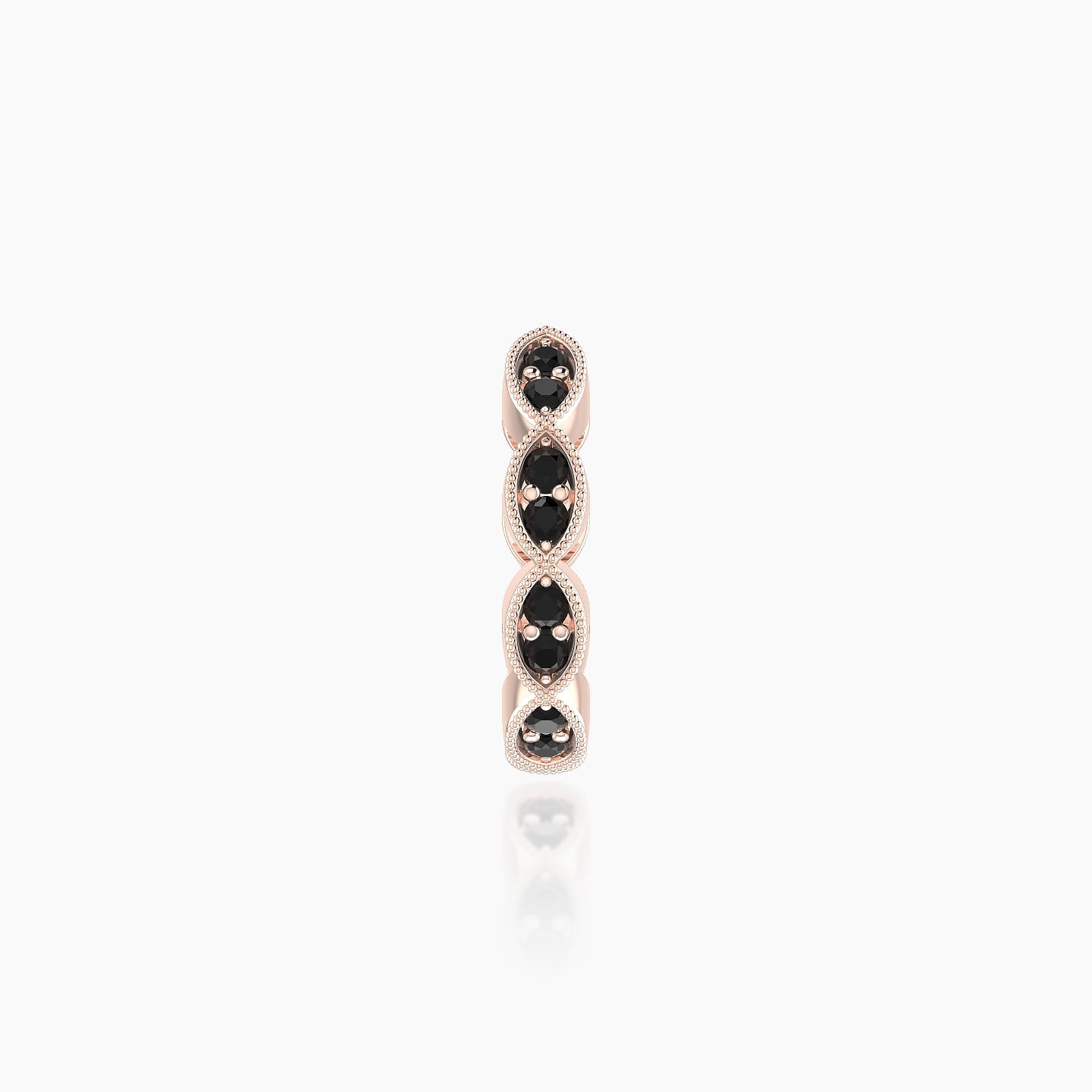 Bellona | 18k Rose Gold 8 mm Black Diamond Hoop Piercing