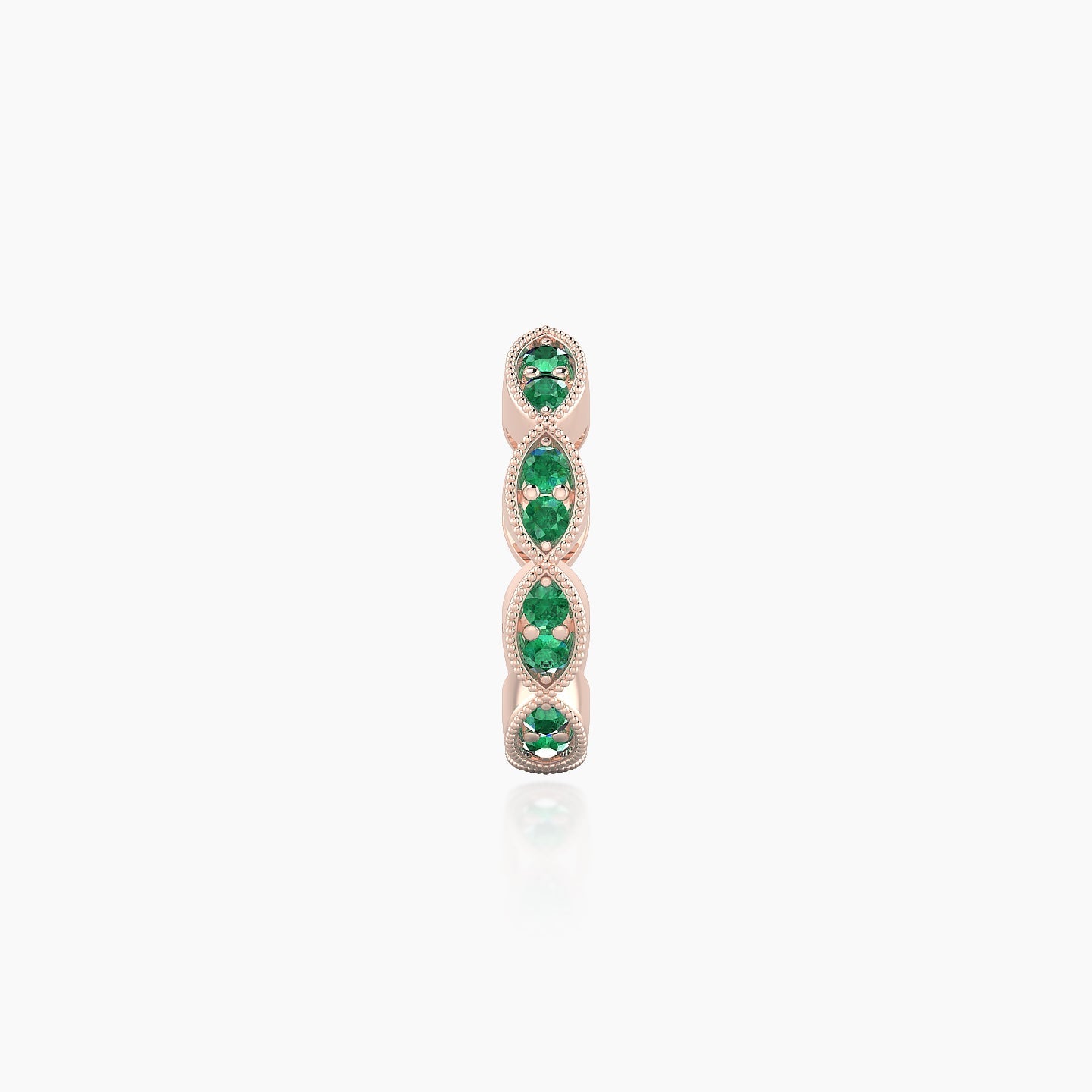 Bellona | 18k Rose Gold 8 mm Emerald Hoop Piercing