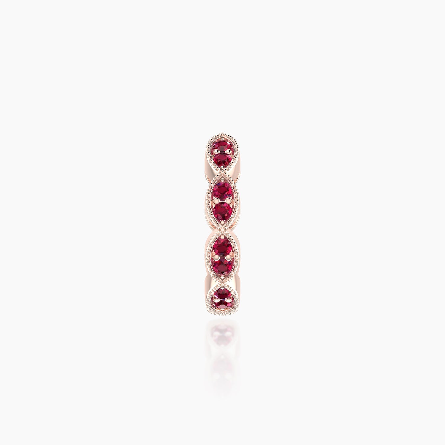 Bellona | 18k Rose Gold 8 mm Ruby Hoop Piercing