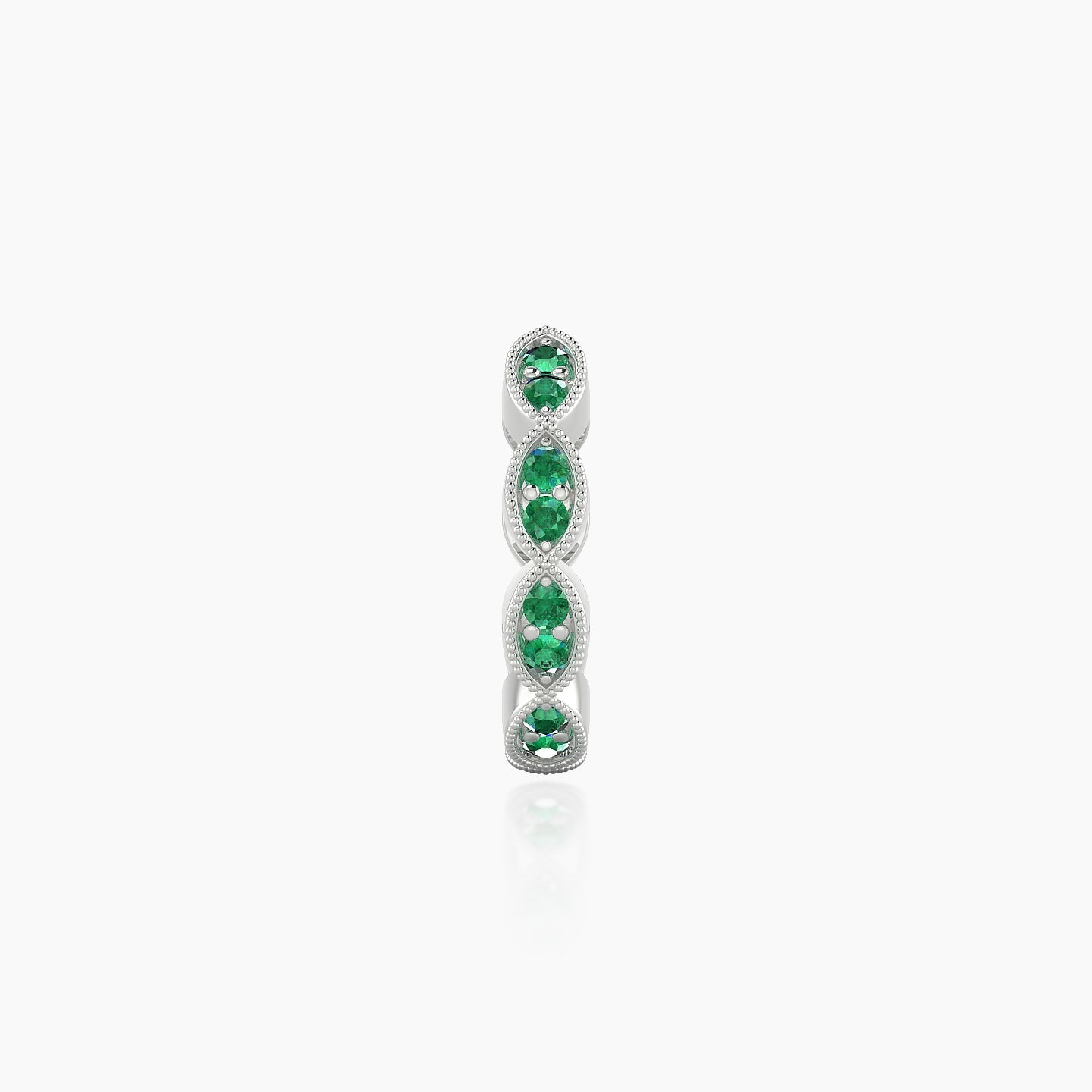 Bellona | 18k White Gold 8 mm Emerald Hoop Piercing