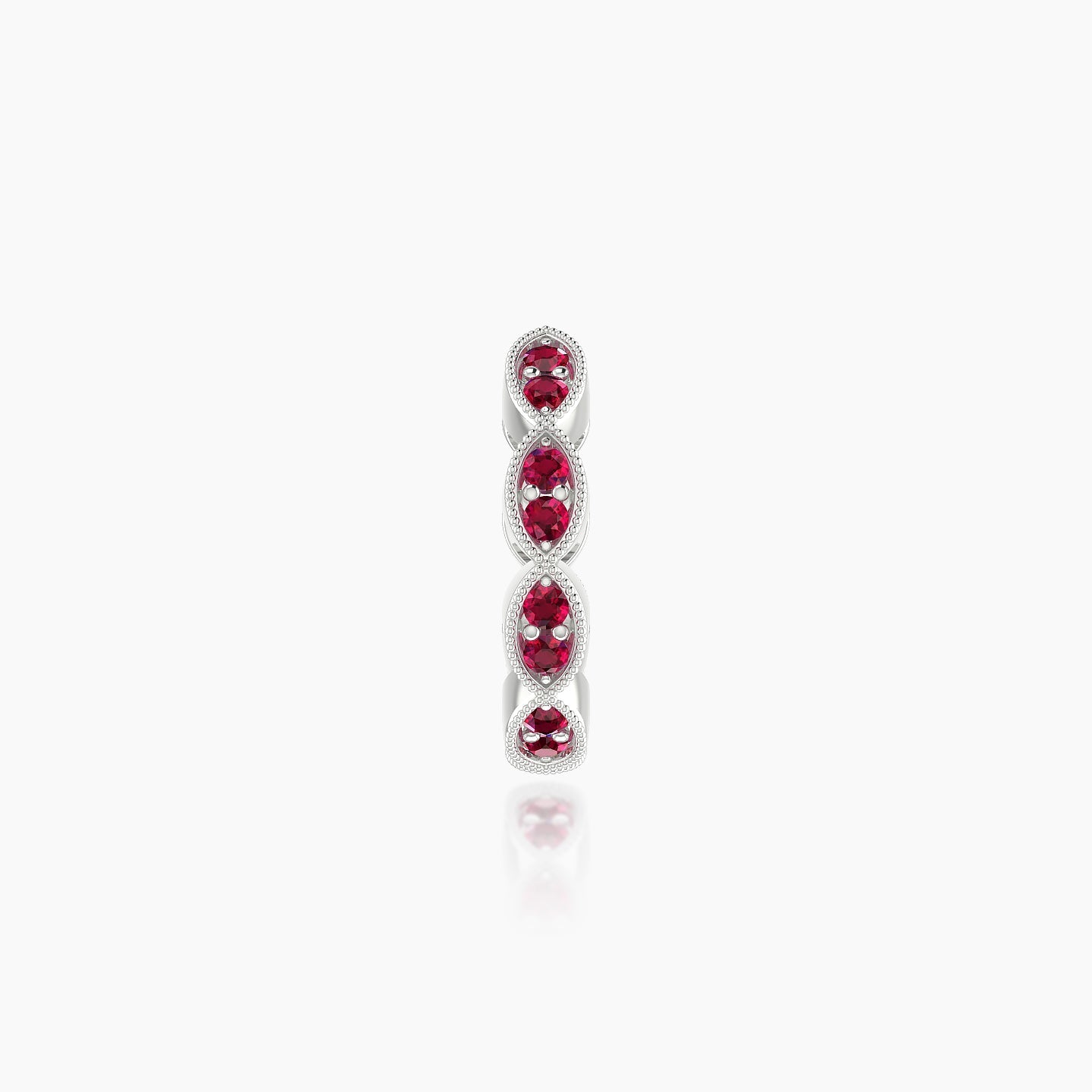 Bellona | 18k White Gold 8 mm Ruby Hoop Piercing