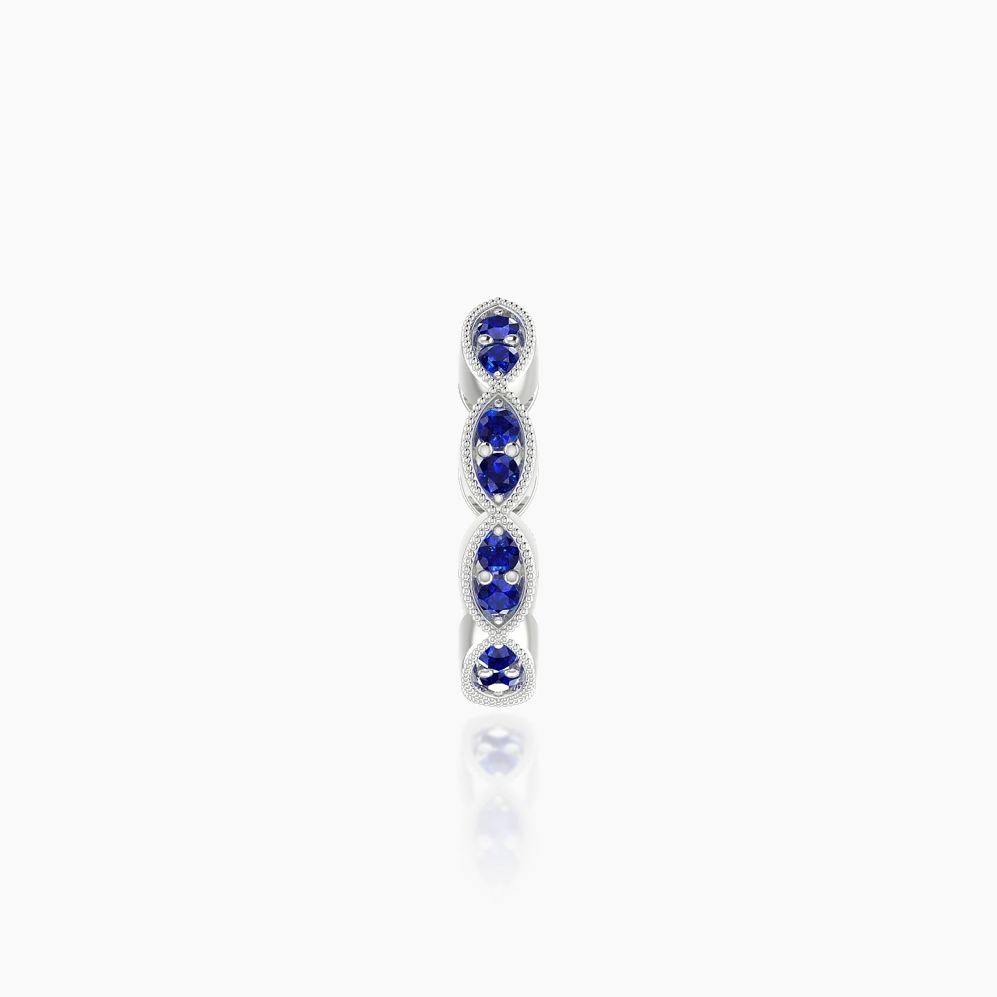 Bellona | 18k White Gold 8 mm Sapphire Hoop Piercing