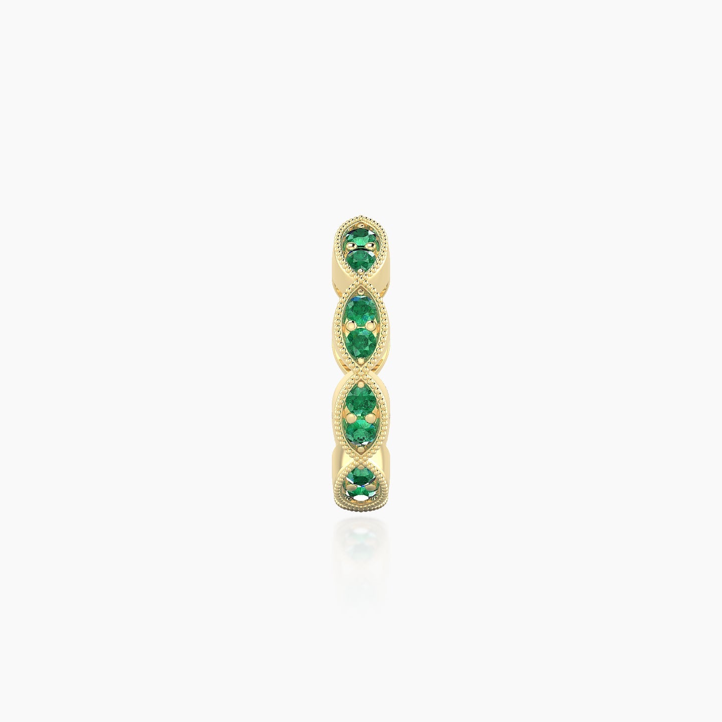 Bellona | 18k Yellow Gold 8 mm Emerald Hoop Piercing