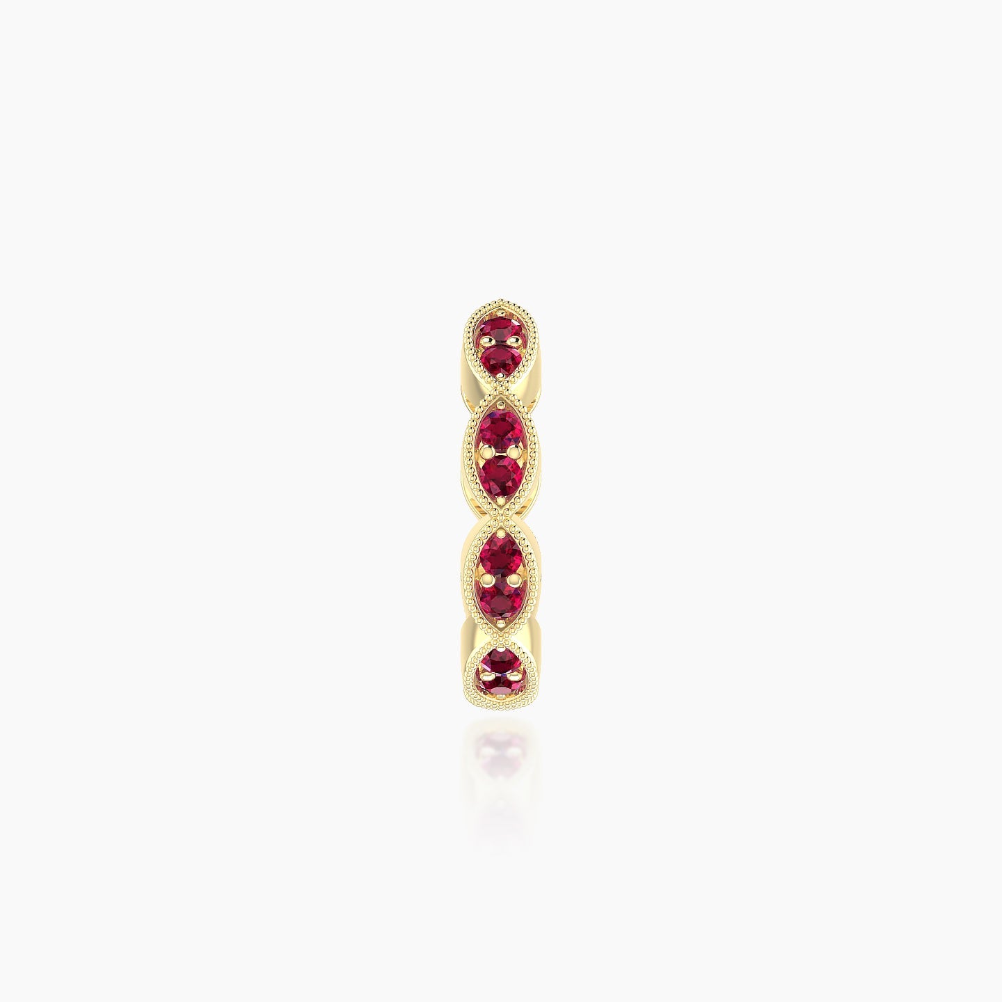 Bellona | 18k Yellow Gold 8 mm Ruby Hoop Piercing