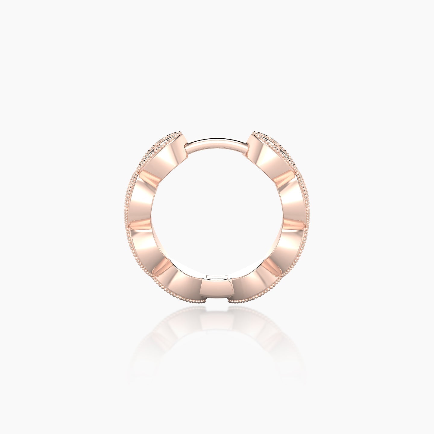 Bellona | 18k Rose Gold 8 mm Black Diamond Hoop Piercing