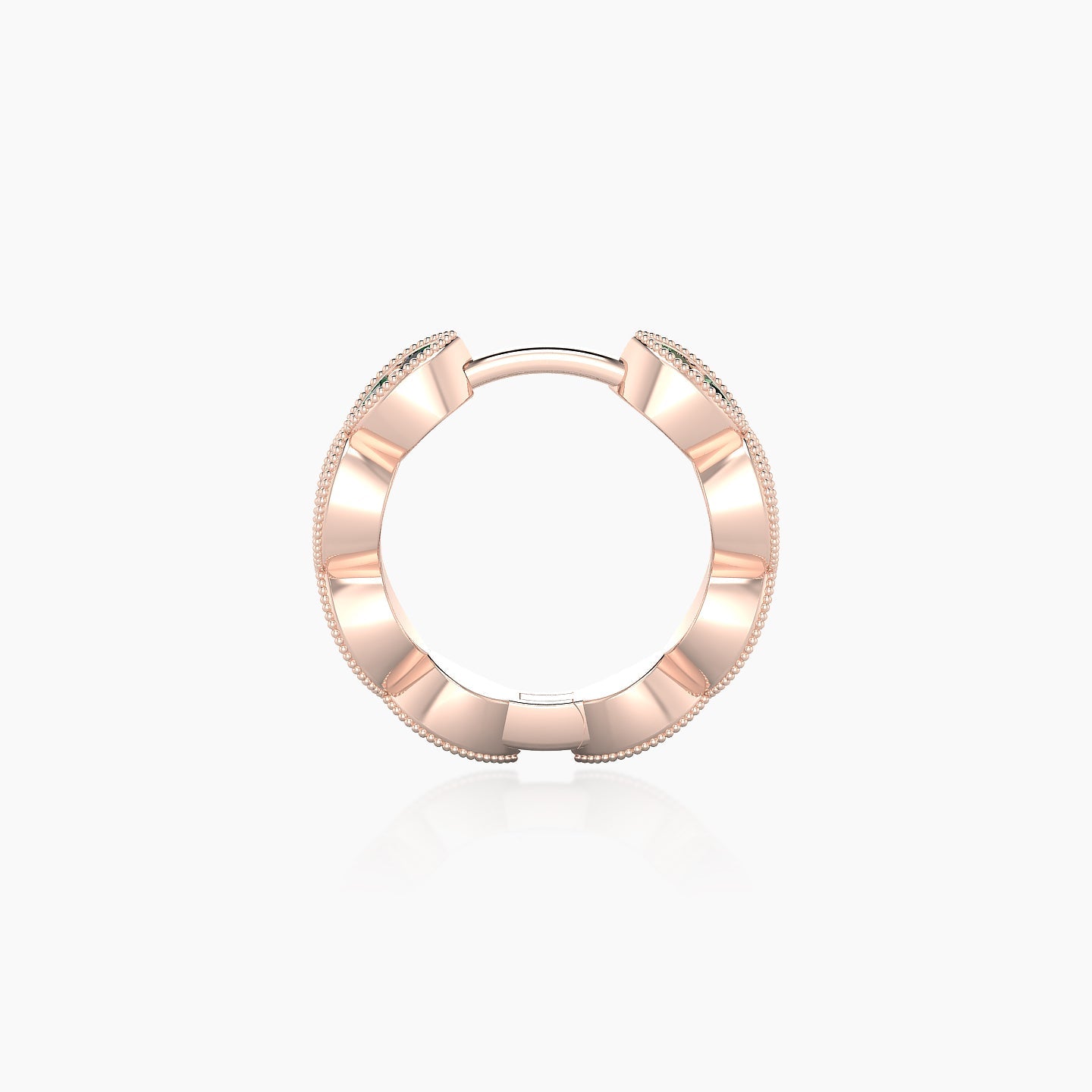 Bellona | 18k Rose Gold 8 mm Emerald Hoop Piercing