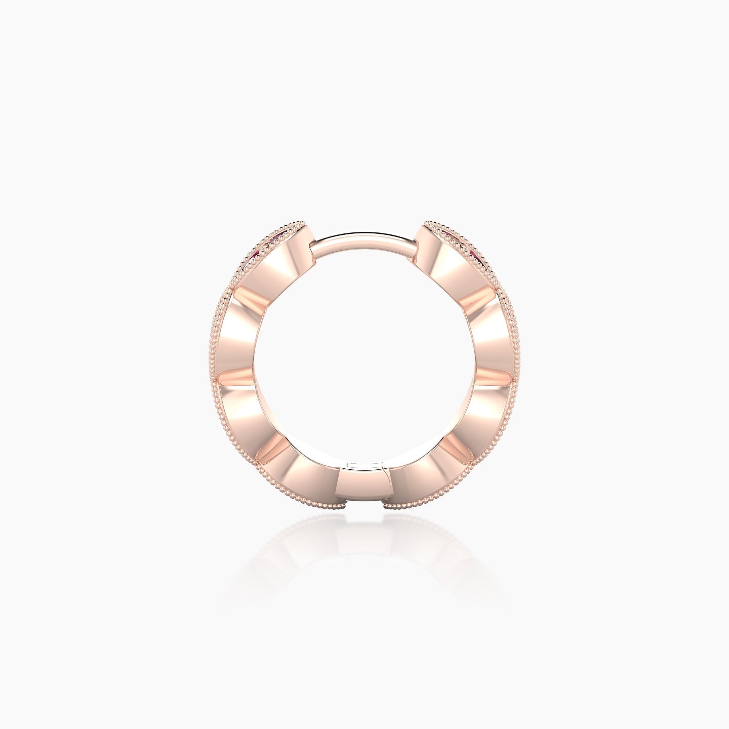 Bellona | 18k Rose Gold 8 mm Ruby Hoop Piercing