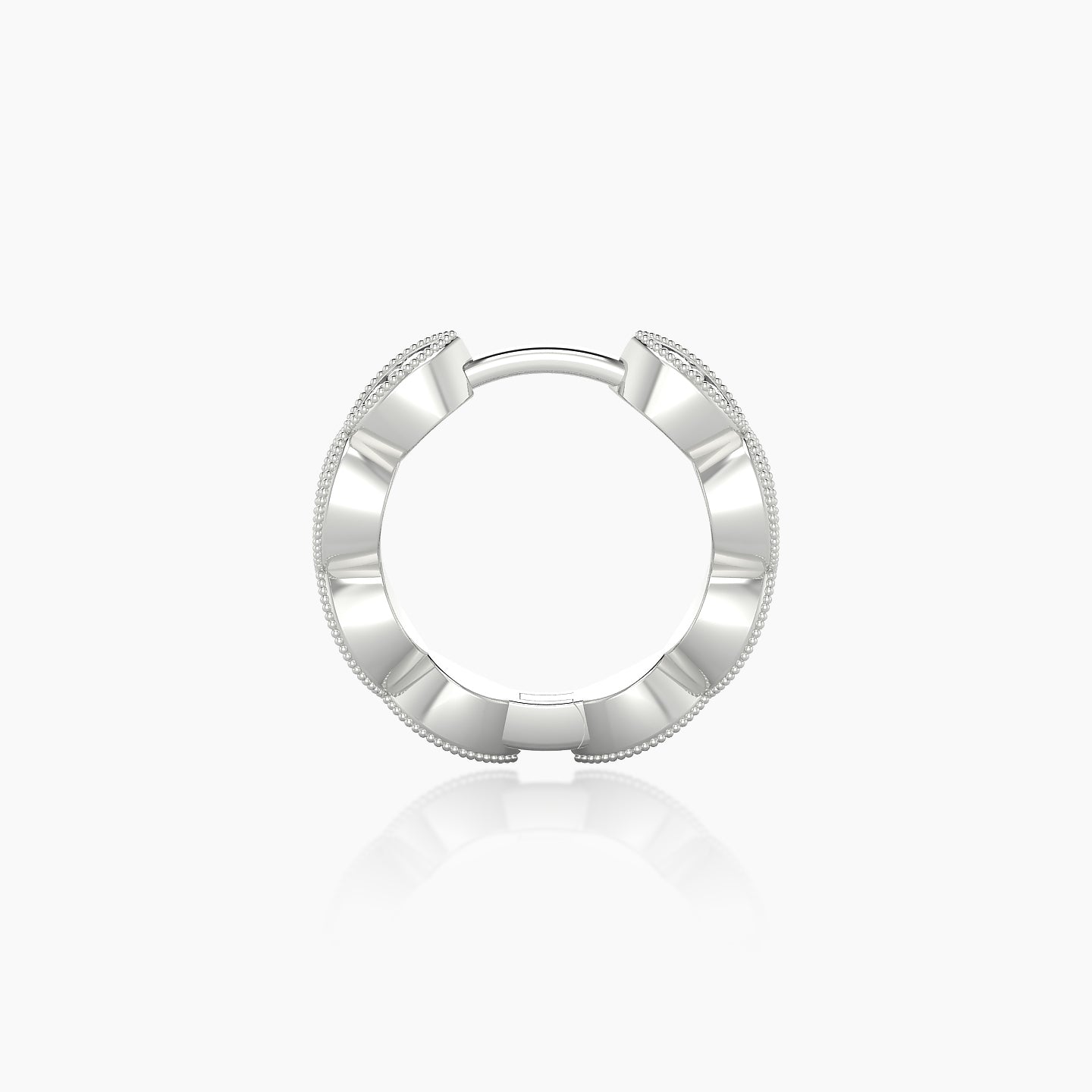 Bellona | 18k White Gold 8 mm Black Diamond Hoop Piercing