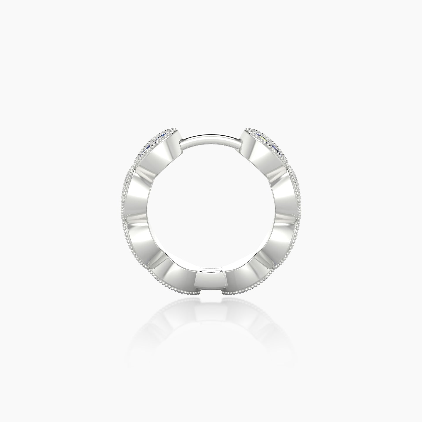 Bellona | 18k White Gold 8 mm Sapphire Hoop Piercing