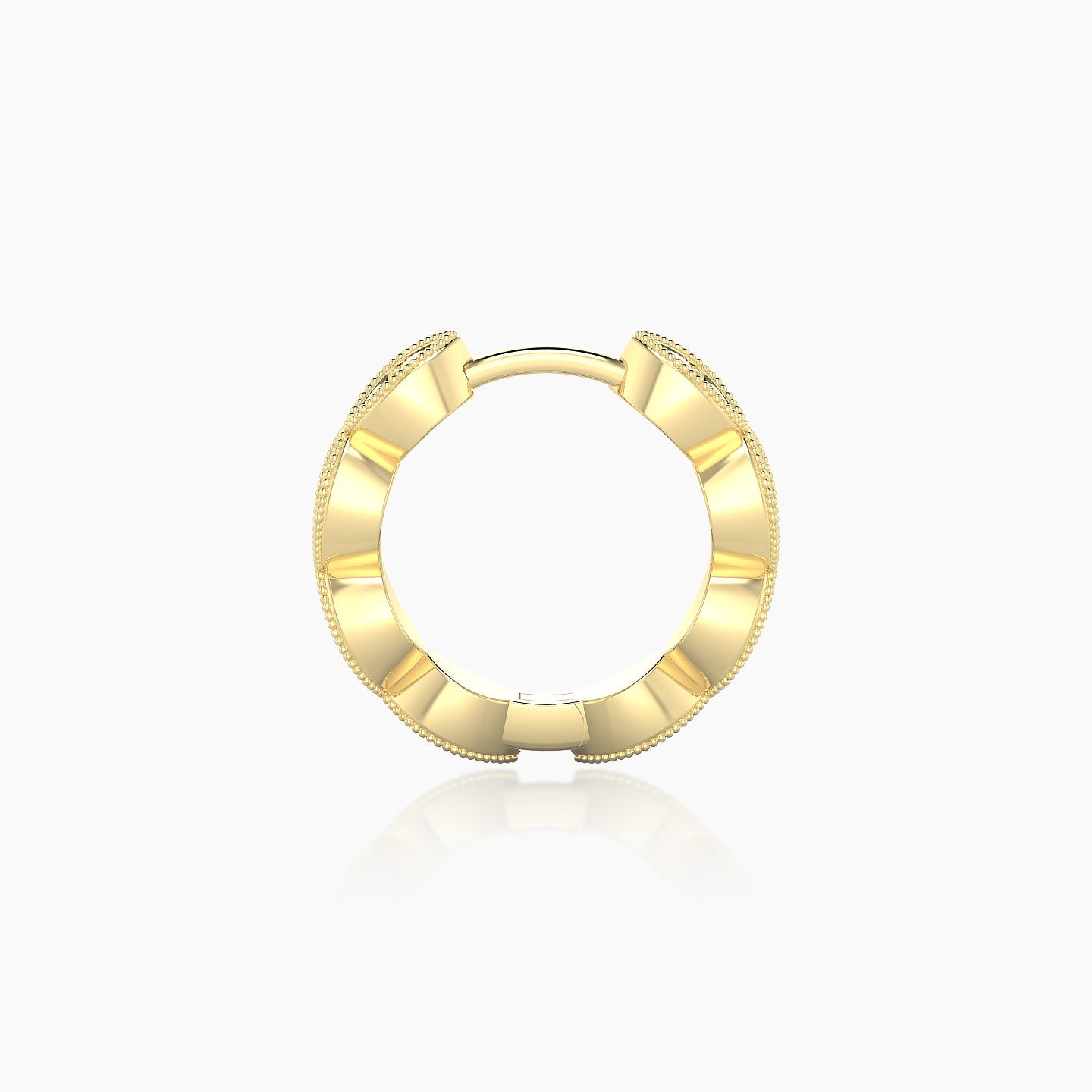 Bellona | 18k Yellow Gold 8 mm Black Diamond Hoop Piercing