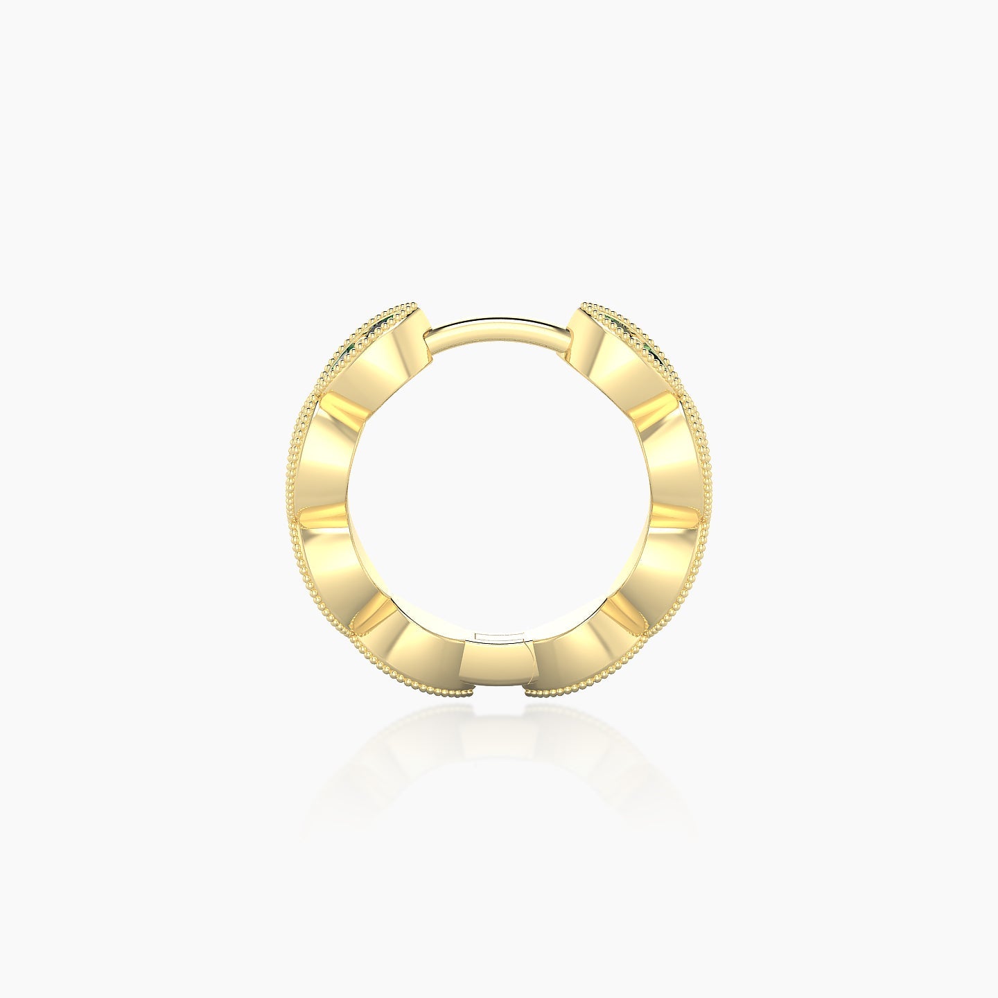 Bellona | 18k Yellow Gold 8 mm Emerald Hoop Piercing