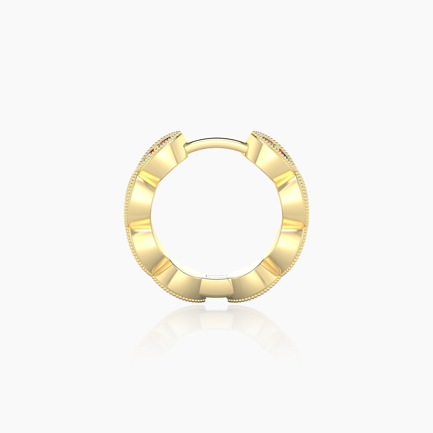 Bellona | 18k Yellow Gold 8 mm Ruby Hoop Piercing