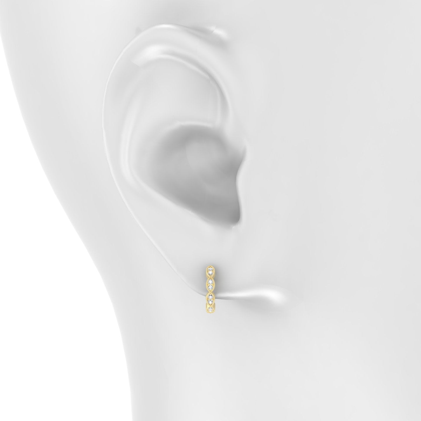 Bellona | 18k Yellow Gold 8 mm Diamond Hoop Piercing