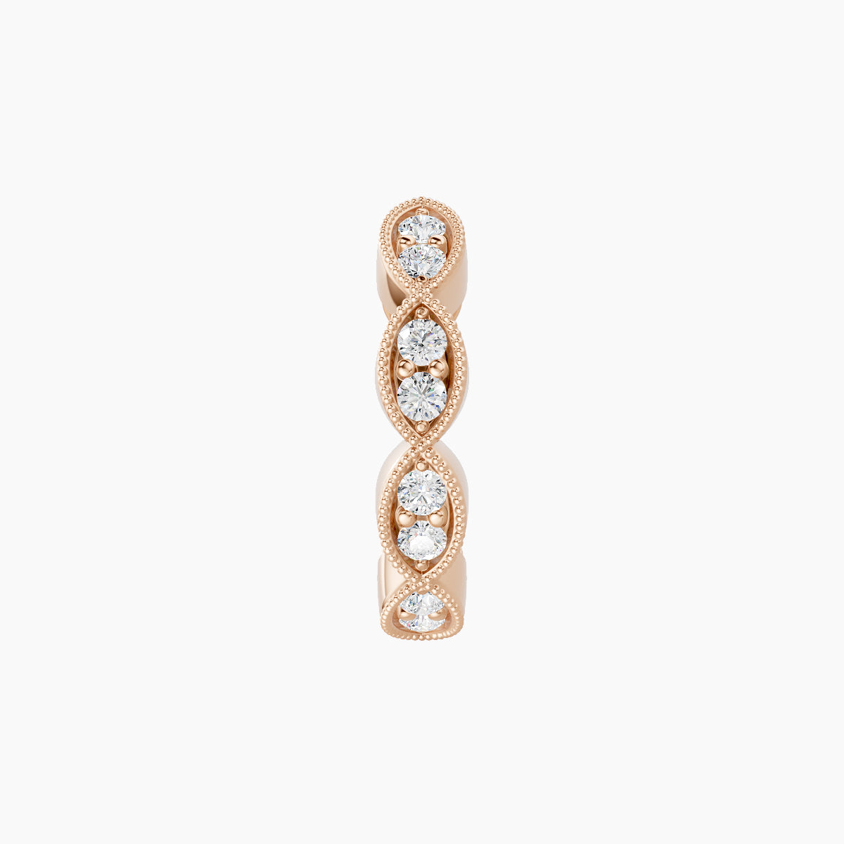Bellona | 18k Rose Gold 8 mm Diamond Nose Ring Piercing