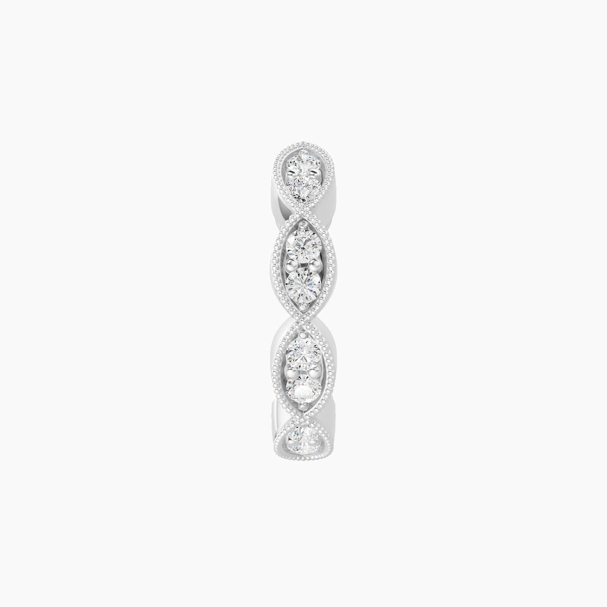 Bellona | 18k White Gold 8 mm Diamond Nose Ring Piercing