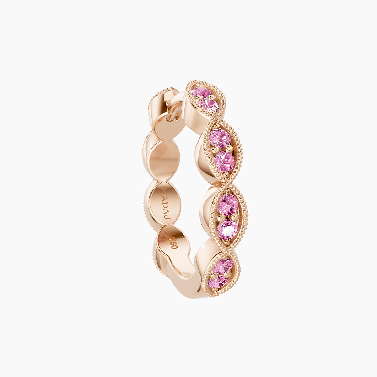 Bellona | 18k Rose Gold 9.5 mm Pink Sapphire Hoop Piercing