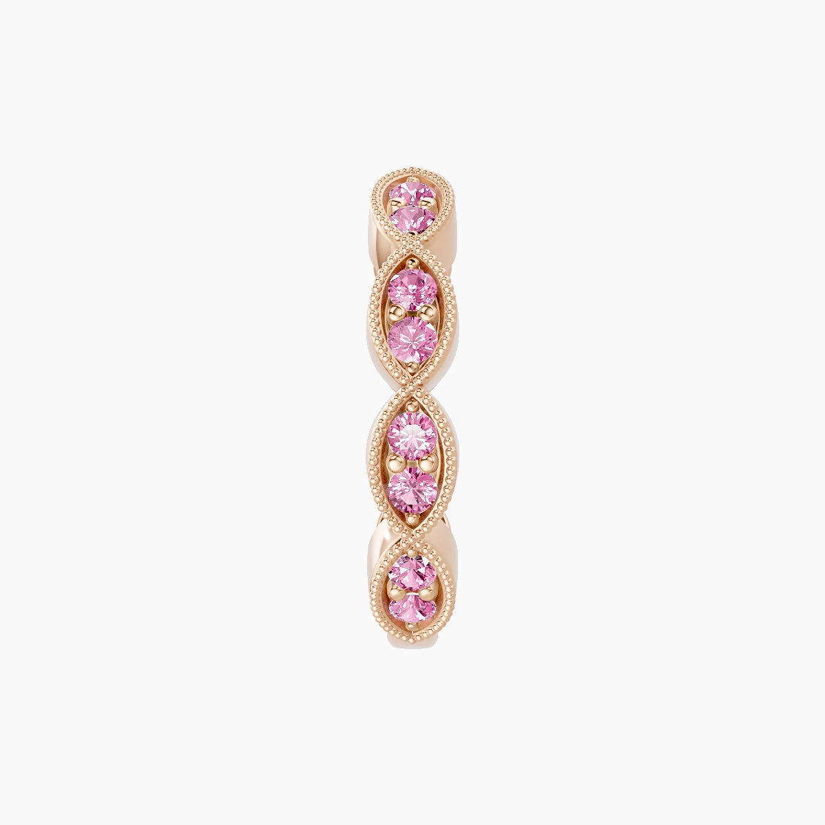 Bellona | 18k Rose Gold 9.5 mm Pink Sapphire Hoop Piercing