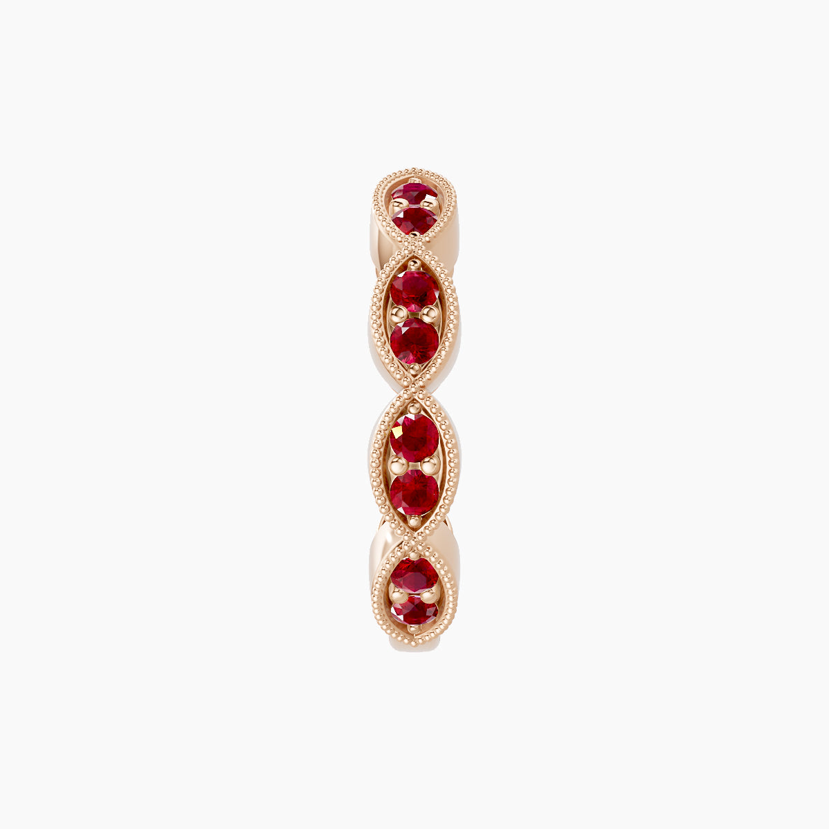 Bellona | 18k Rose Gold 9.5 mm Ruby Hoop Piercing