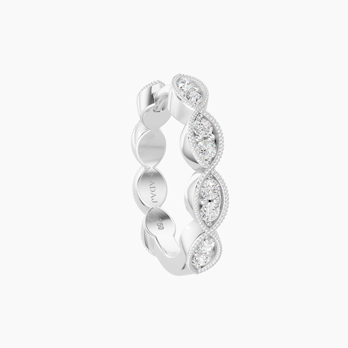 Bellona | 18k White Gold 9.5 mm Diamond Hoop Piercing