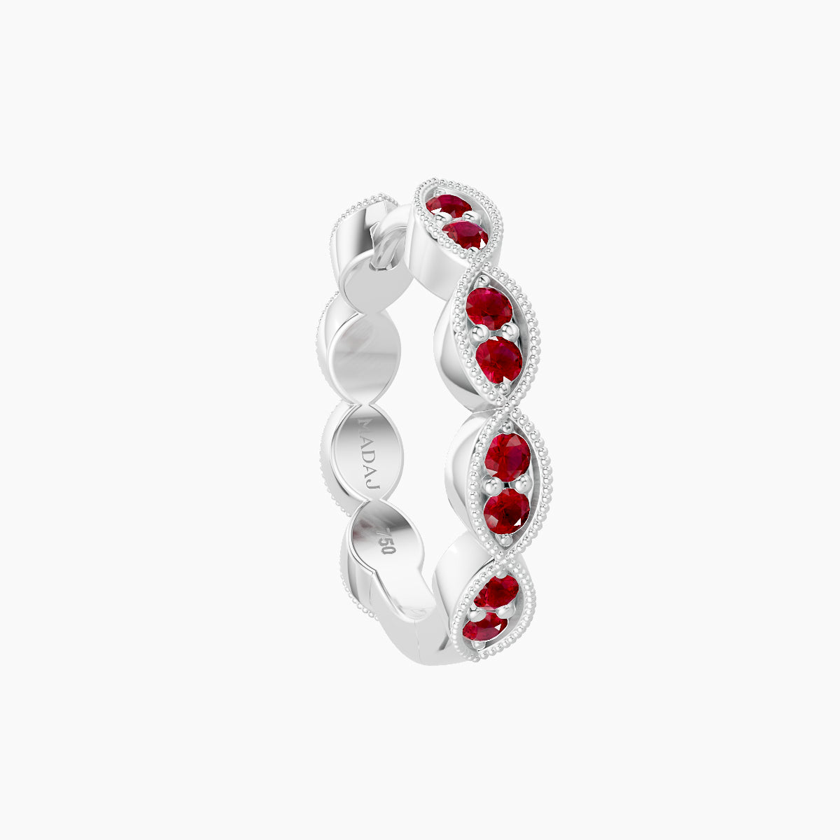 Bellona | 18k White Gold 9.5 mm Ruby Hoop Piercing