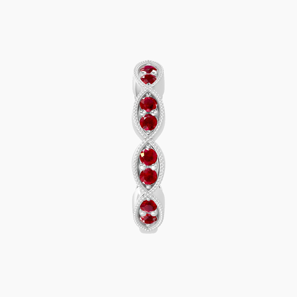 Bellona | 18k White Gold 9.5 mm Ruby Hoop Piercing